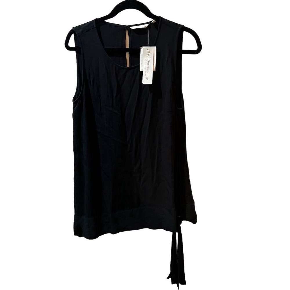 Soft Surroundings Women's Black Sleeveless Blouse Size M Casual Top